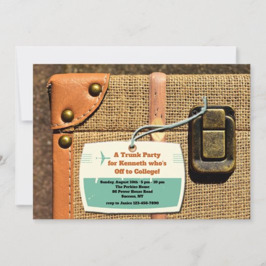 Gepäckstück mit Einladung (Vorderseite)