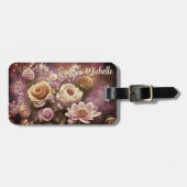 Gepäckstück mit schöner Akryllischer Blume Gepäckanhänger (Vorderseite horizontal)