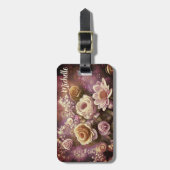 Gepäckstück mit schöner Akryllischer Blume Gepäckanhänger (Vorderseite vertikal)