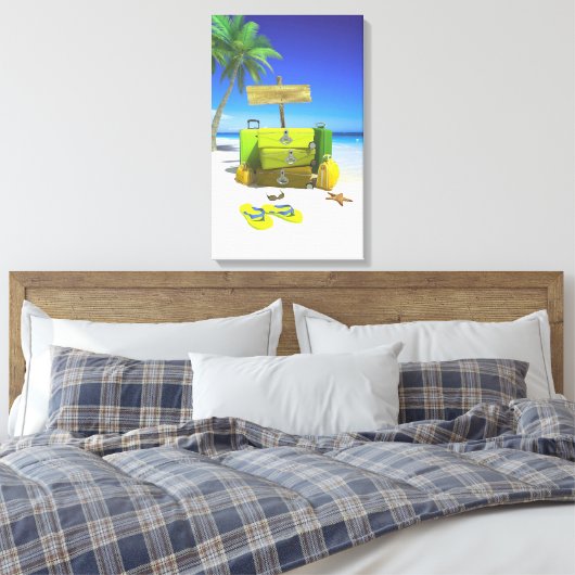 Gepäckstück Set Gestrickte Canvas Print Leinwanddruck (Insitu (Schlafzimmer))