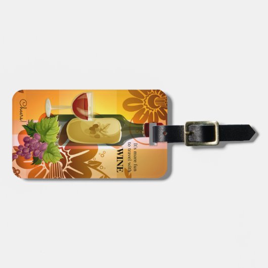 Gepäckstück "Wine Themed Artistic Design" Gepäckanhänger (Vorderseite horizontal)