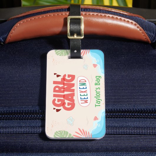 GEPÄCKTAG MIT PERSONALISIERTEM "MÄDCHEN-GRUPPE"-AU GEPÄCKANHÄNGER (Vorderseite Insitu 2)