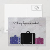 Gepackte Koffer Mit Spruch Postkarte (Vorne/Hinten)