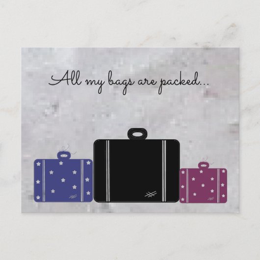 Gepackte Koffer Mit Spruch Postkarte (Vorderseite)