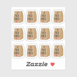 Gepackter Taschenlunch Mahlzeiten-Vorbereitungs-Es Aufkleber