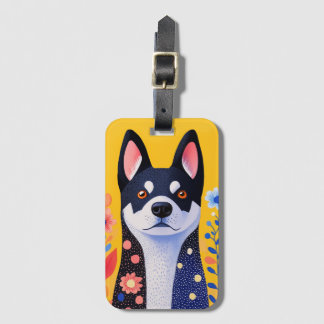 Gepäckträger für sibirische Husky Folk Art Gepäckanhänger