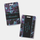 Gepäckträger im Stile Rosa und Aquamariner Marmor  Ausweis (Vorder- & Rückseite)