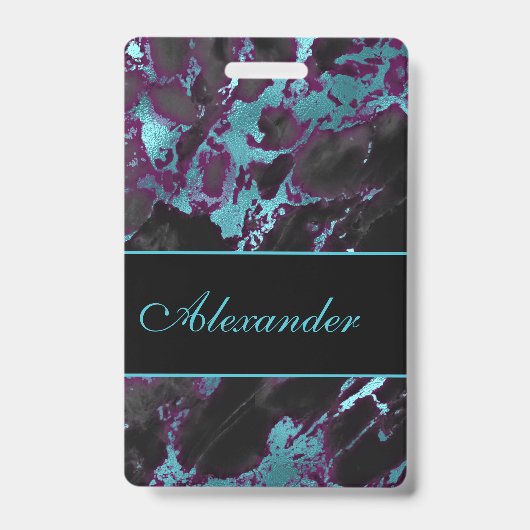 Gepäckträger im Stile Rosa und Aquamariner Marmor  Ausweis (Vorderseite)