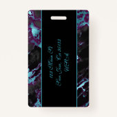 Gepäckträger im Stile Rosa und Aquamariner Marmor Ausweis (Rückseite)