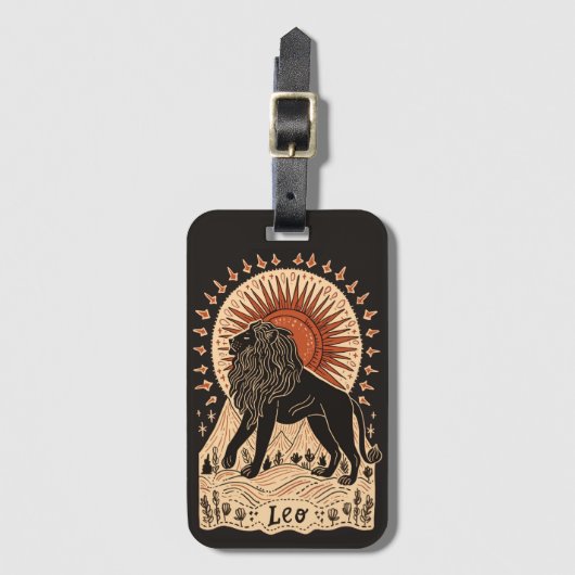 Gepäckträger Tag Leo Celestial Zodiac Art Gepäckanhänger (Vorderseite Vertikal)