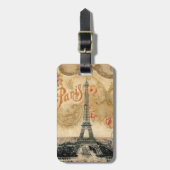 Gepäckumbau, Paris, Vintag, Eiffel-Turm Gepäckanhänger (Vorderseite vertikal)