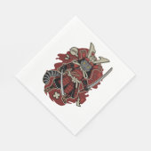 Gepanzerter Katzen-Samurai Serviette (Ecke)