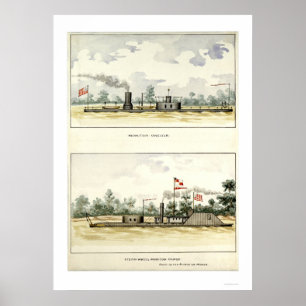 Gepanzertes Oneota durch D.M.N. Stouffer 1864 Poster