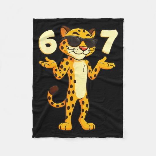 Gepard 67 Meme Lustig Kinder Jugendliche Gen Alpha Fleecedecke (Vorderseite)