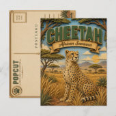 Gepard Afrikanische Savanne POPCUT Postkarte (Vorne/Hinten)