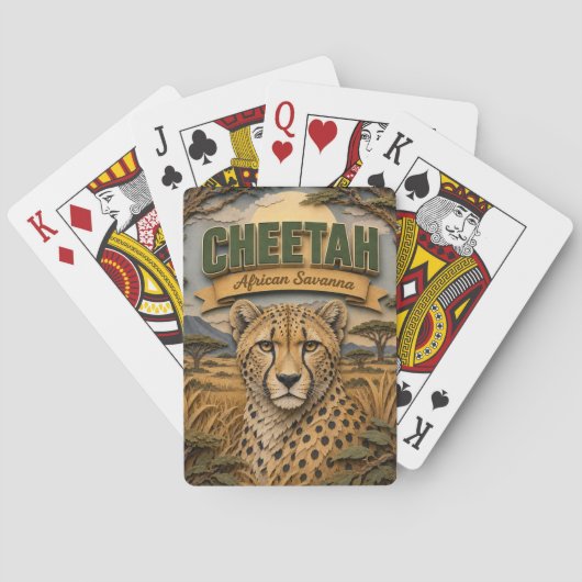 Gepard Afrikanische Savanne POPCUT Spielkarten (Rückseite)