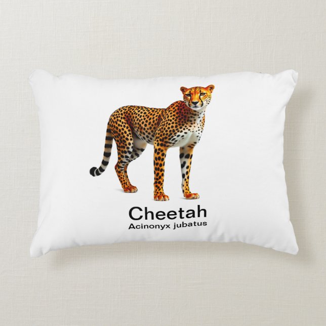 Gepard auf weißem Hintergrund Dekokissen (Vorderseite)