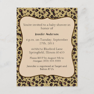 Gepard-Babyparty Einladung