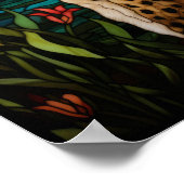 Gepard-Buntglas-Wildnis Poster (Ecke)