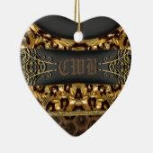 Gepard-Charme-Monogramm Keramik Ornament (Rechts)