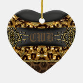 Gepard-Charme-Monogramm Keramik Ornament (Vorne)