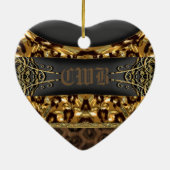 Gepard-Charme-Monogramm Keramik Ornament (Hinten)