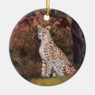 Gepard, der stolze Verzierung sitzt Keramik Ornament