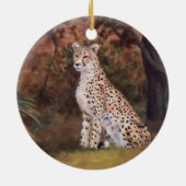 Gepard, der stolze Verzierung sitzt Keramik Ornament (Hinten)