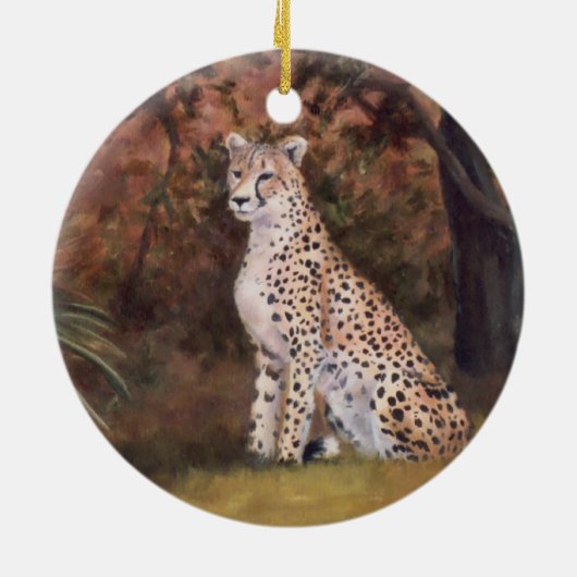 Gepard, der stolze Verzierung sitzt Keramik Ornament (Hinten)