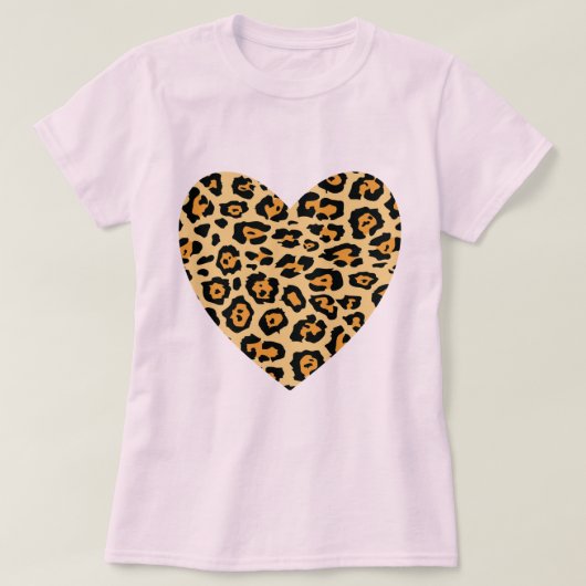 Gepard-Druck-Herz T-Shirt (Design vorne)