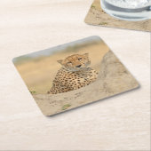 Gepard entspannen auf einem Termite MoundBlick Unt Rechteckiger Pappuntersetzer (angewinkelt)