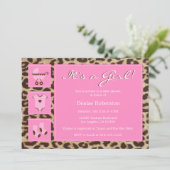 Gepard - es ist ein Mädchen! - Babyparty-Einladung Einladung (Stehend Vorderseite)