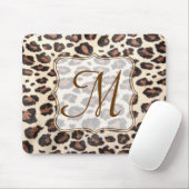 Gepard Flecken Tier Monogramm Anfangsmauspad Mousepad (Mit Mouse)