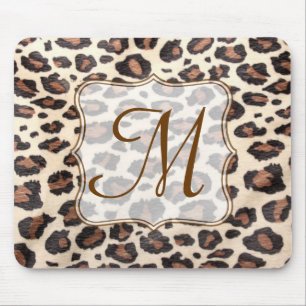 Gepard Flecken Tier Monogramm Anfangsmauspad Mousepad
