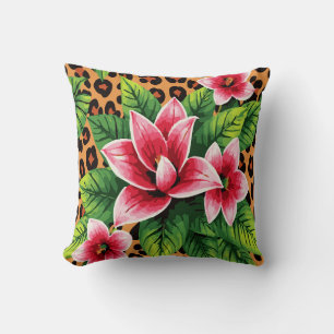 Gepard & Florale Fusion – Kühner Tierdruck Kissen
