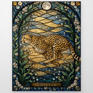 Gepard gebacken Plain Illumina Bleiglas Postkarte