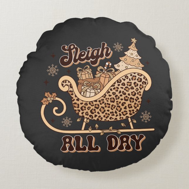 Gepard gestaltetes Weihnachtskissen Rundes Kissen (Vorderseite)