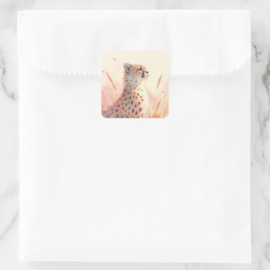Gepard im Bösen der Natur Quadratischer Aufkleber (Tasche)
