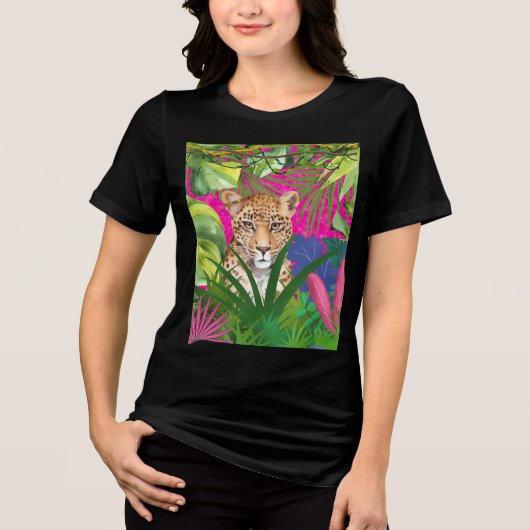 Gepard im Gras Tri-Blend Shirt (Vorderseite)