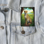 Gepard im üppigen Wald Button (Insitu)