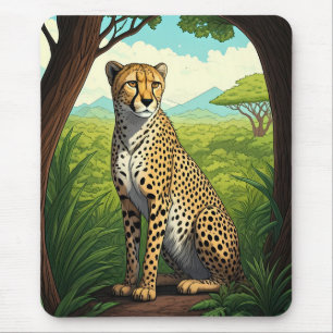 Gepard im üppigen Wald Mousepad