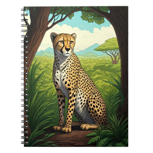 Gepard im üppigen Wald Notizblock (Vorderseite)