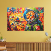 GEPARD IM WELTALL-8 LEINWANDDRUCK (Insitu (Wohnzimmer))