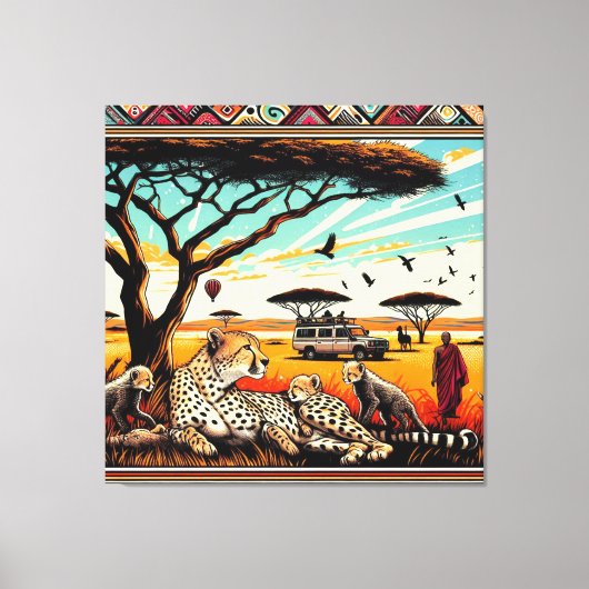 Gepard in serengeti Leinwand (Vorderseite)