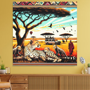 Gepard in serengeti Leinwand