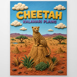 Gepard Kalahari-Ebenen Modern KlayKoo Postkarte
