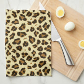 Gepard-Leopard-Druck-Schwarz-Brown-Stellen-Muster Geschirrtuch (Viertel Falte)