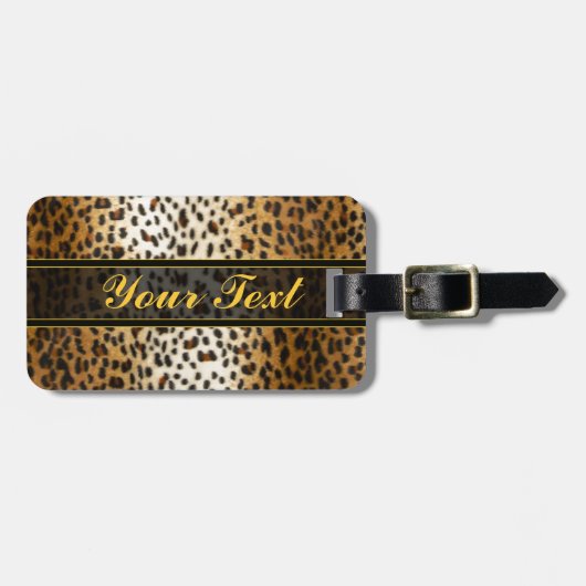 Gepard Leopard Faux Tierprint Gepäckanhänger (Vorderseite horizontal)
