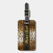 Gepard Leopard Faux Tierprint Gepäckanhänger (Vorderseite vertikal)