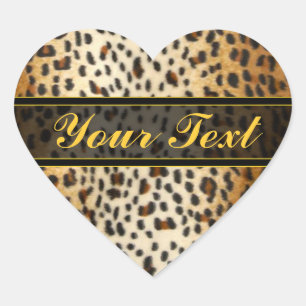 Gepard Leopard Faux Tierprint Herz-Aufkleber